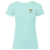 Deventer retro klein dames T-shirt aqua met tekst